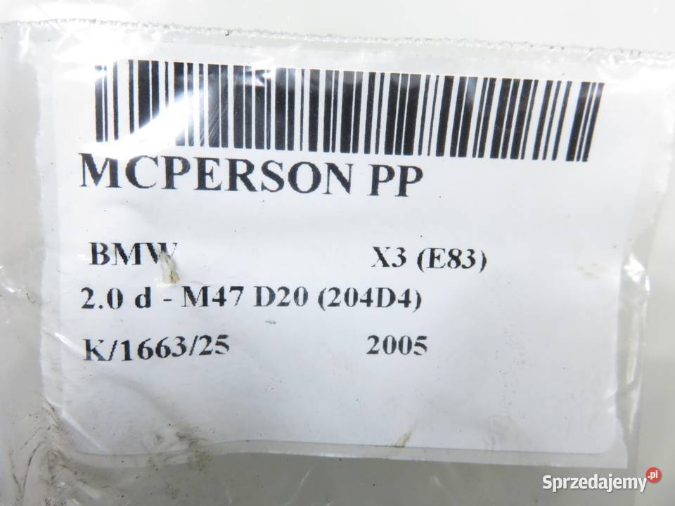 MCPERSON PRAWY PRZEDNI BMW X3 E83 20 d 1JGM1135T