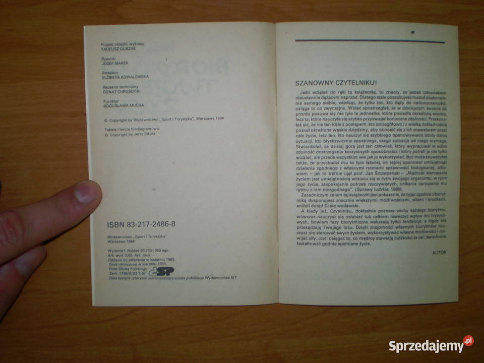 Biorytm Twojego Życia Rok wydania 1984 Kielce