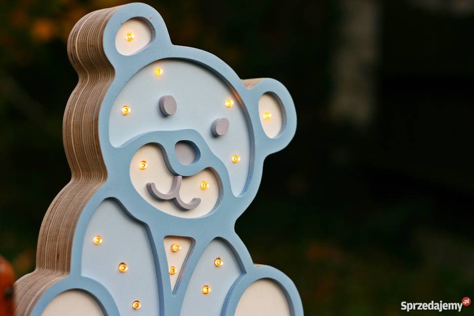 Drewniana lampa LED MIŚ Poznań sprzedam