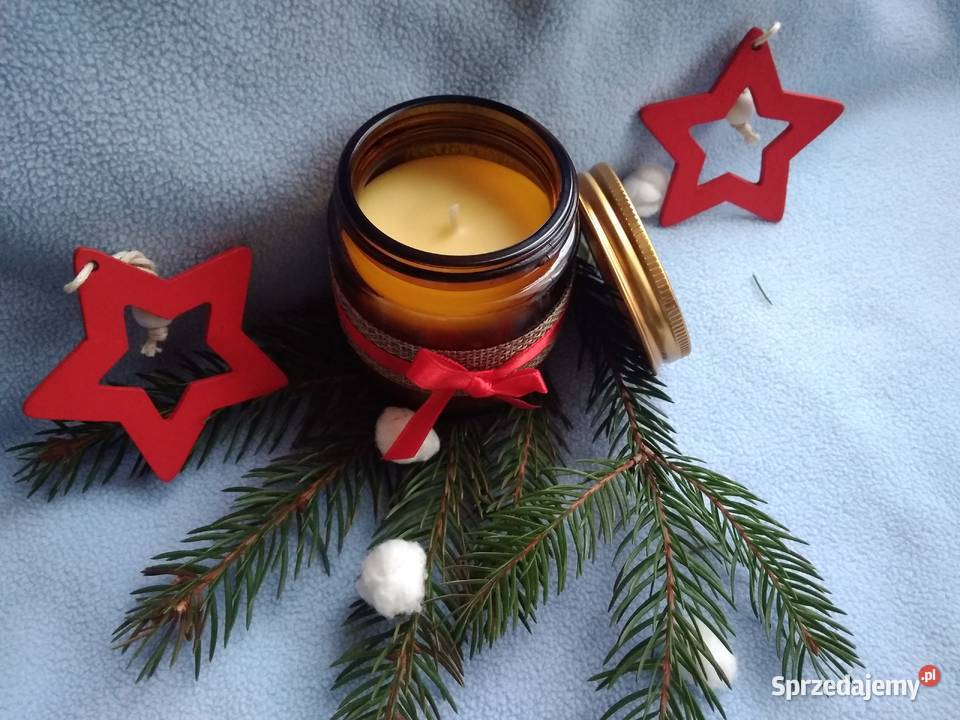 Świeca z wosku pszczelego miód malina żółty Białystok