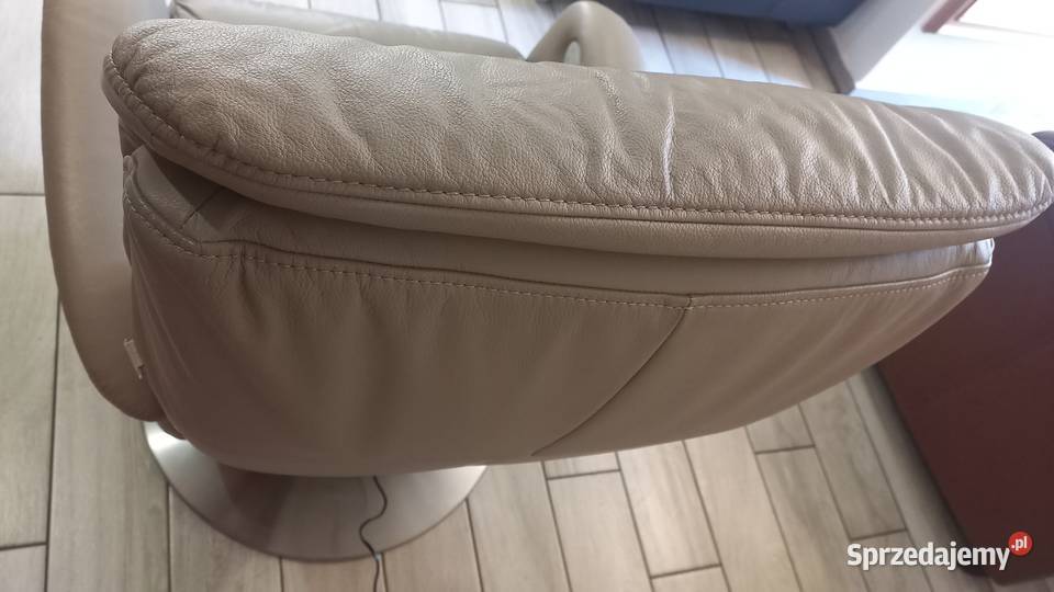 Fotel skórzany rozkładany relax na pilot HUKLA Gawroniec