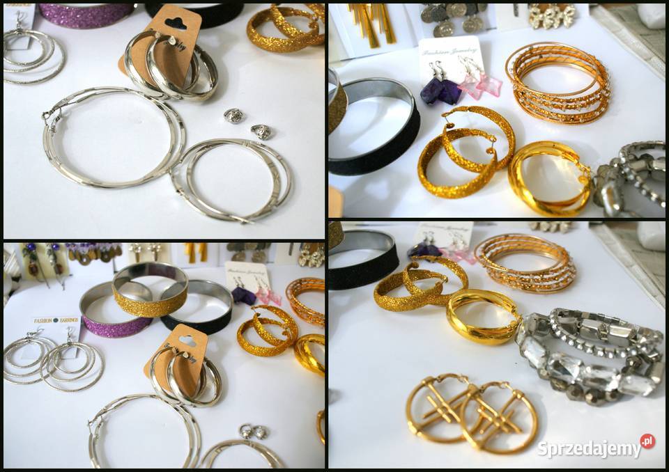 57 zestaw komplet biżuterii kolczyki zlote podkarpackie Krosno