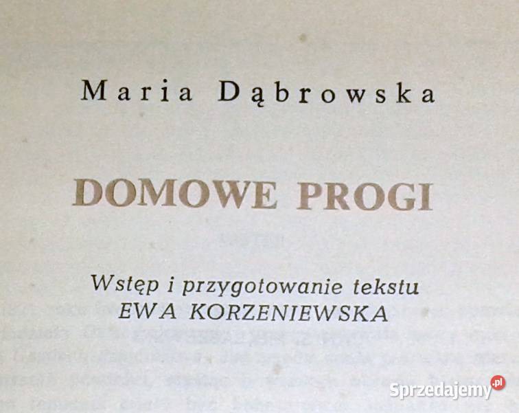 Domowe progi Maria Dąbrowska Chełm sprzedam