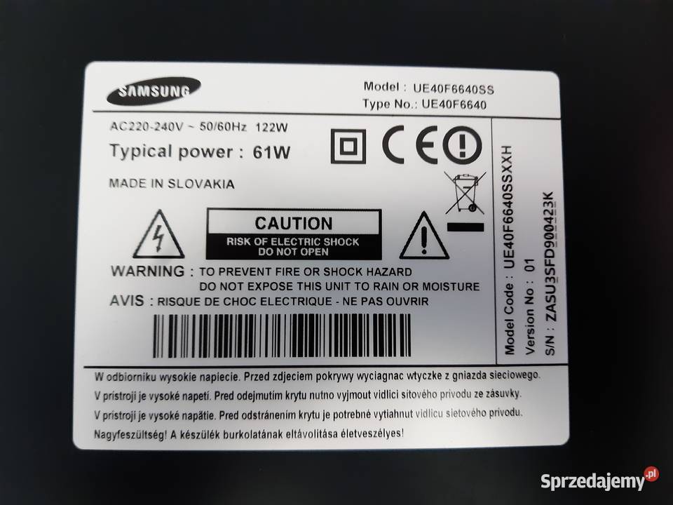 Telewizor Samsung UE40F6640 40 LED zewnętrzny 40cale Telewizory