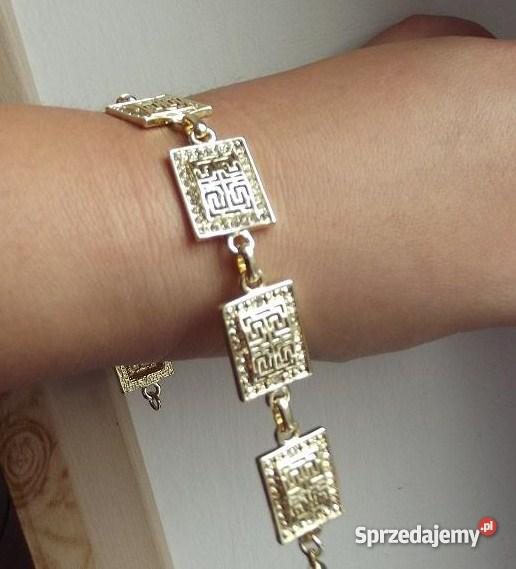 Złota Grecka Bransoleta Cyrkonie Filon Swarovski Poznań