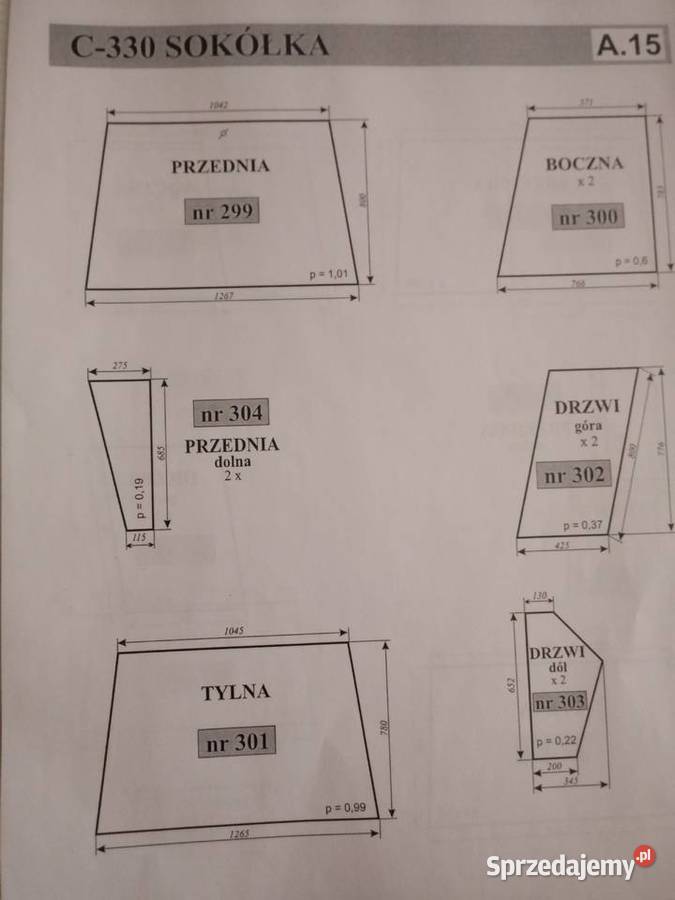 Szyba przednia 1267mm1042mm800mm do Ursus C330 C mazowieckie Warszawa
