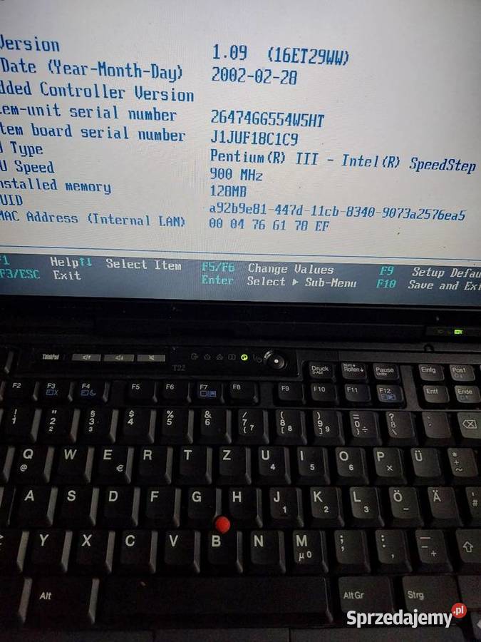 Sprzedam IBM THINKPAD T22 łódzkie Grodzisk