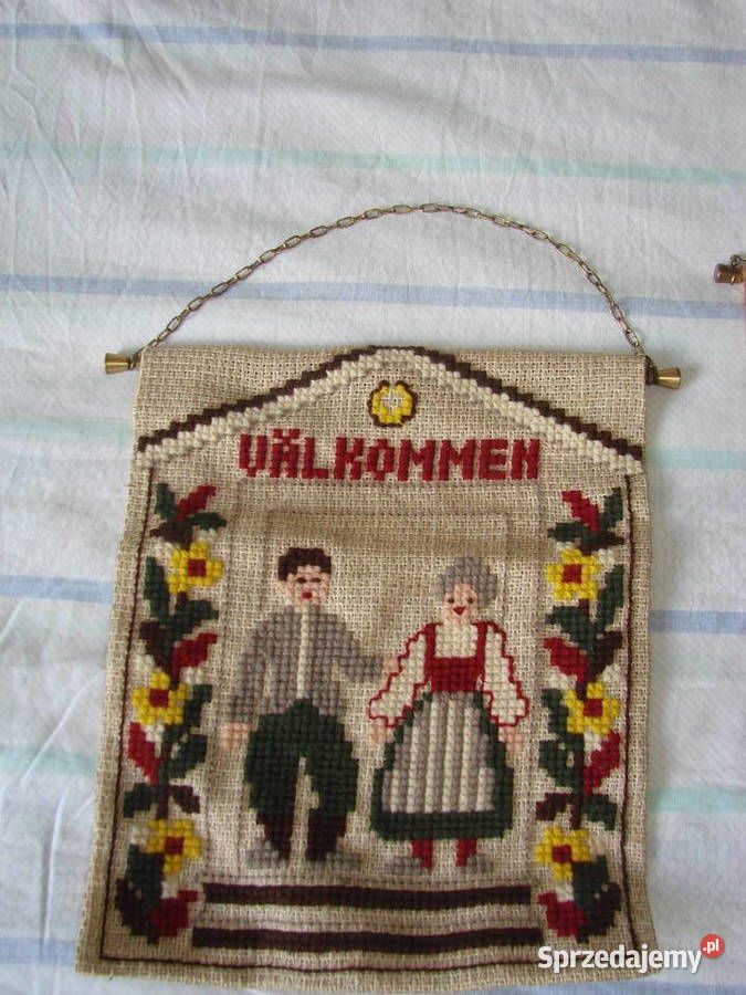 szwedzka makatka wyszywana krzyżykiem Pruszcz Gdański