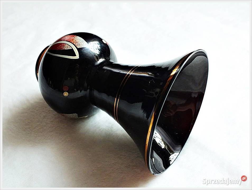 Stary czarny wazonik Kolekcjonerski Włochy lat Antyki, Sztuka, Kolekcje Żary sprzedam