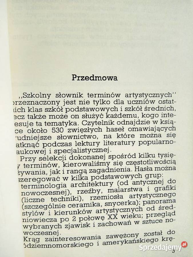 Szkolny słownik terminów artystycznych Antykwariat mazowieckie Warszawa