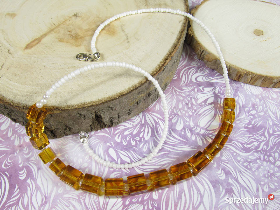 Naszyjnik bransoletka komplet zestaw bursztynowy Zestawy biżuterii śląskie Katowice