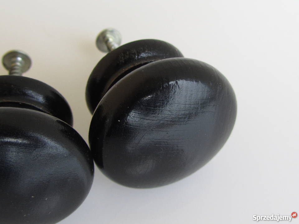 Gałki meblowe drewniane czarne lakierowane 5 Olecko sprzedam