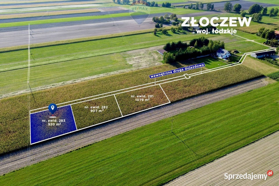 Działka z warunkami zabudowy 920 m Złoczew