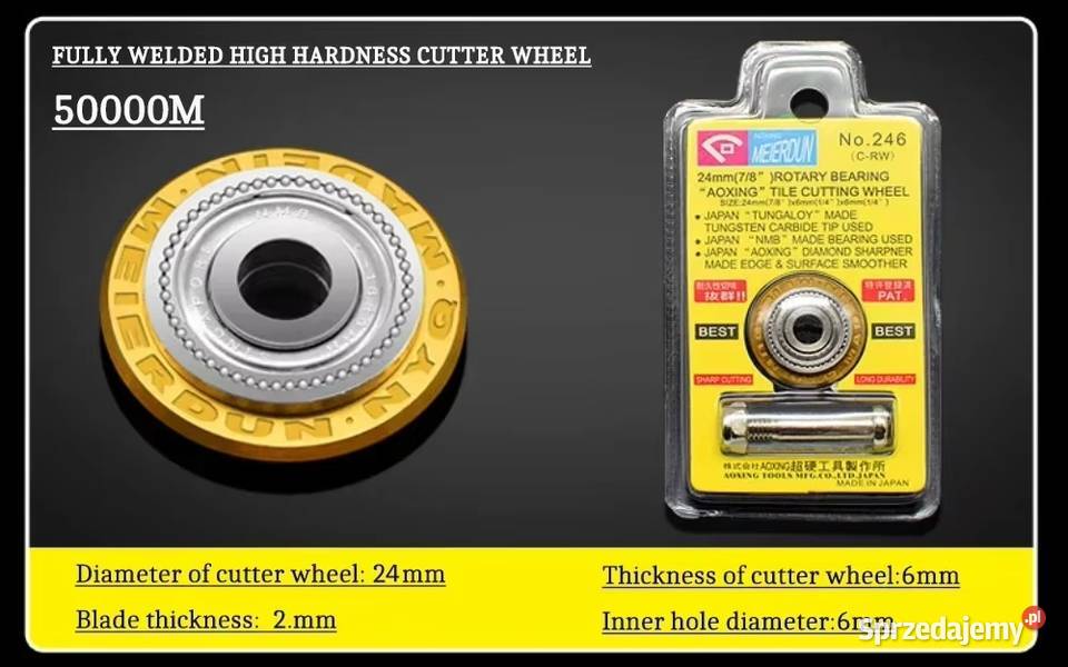 Kółko tnące do glazury i terakoty wzmocnione Lasocice