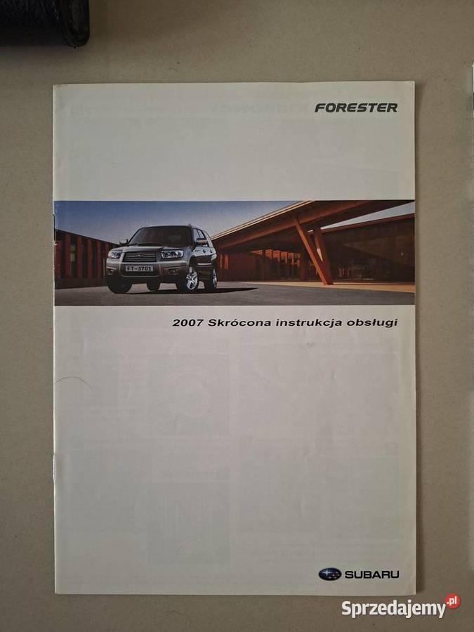 SUBARU FORESTER SG Oryginalna instrukcja obsługi Gdańsk