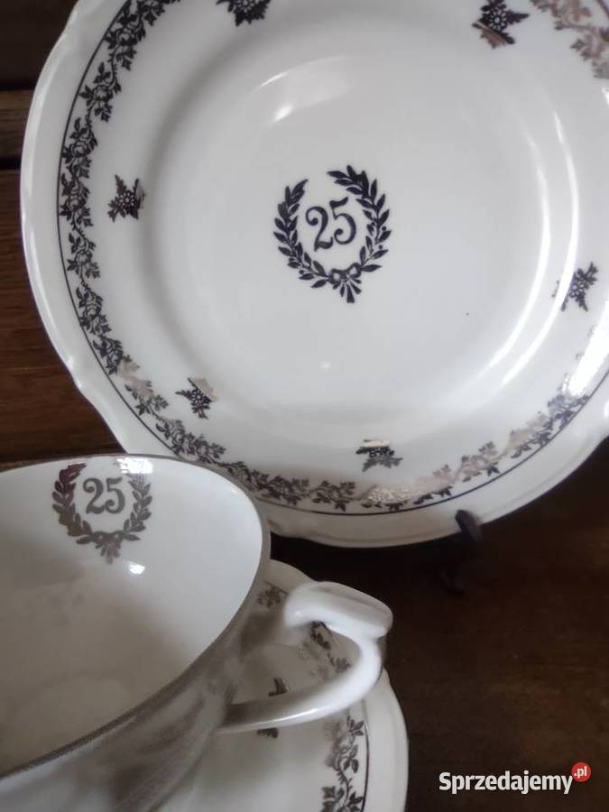 Zestaw trio porcelana Chodzież Jubileusz 25 lat Gniezno