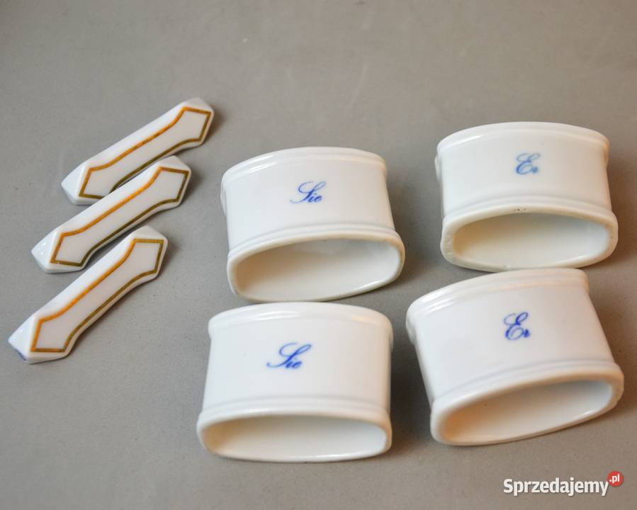 Porcelanowe serwetniki obrączki do kolekcji 3 Pomiechówek