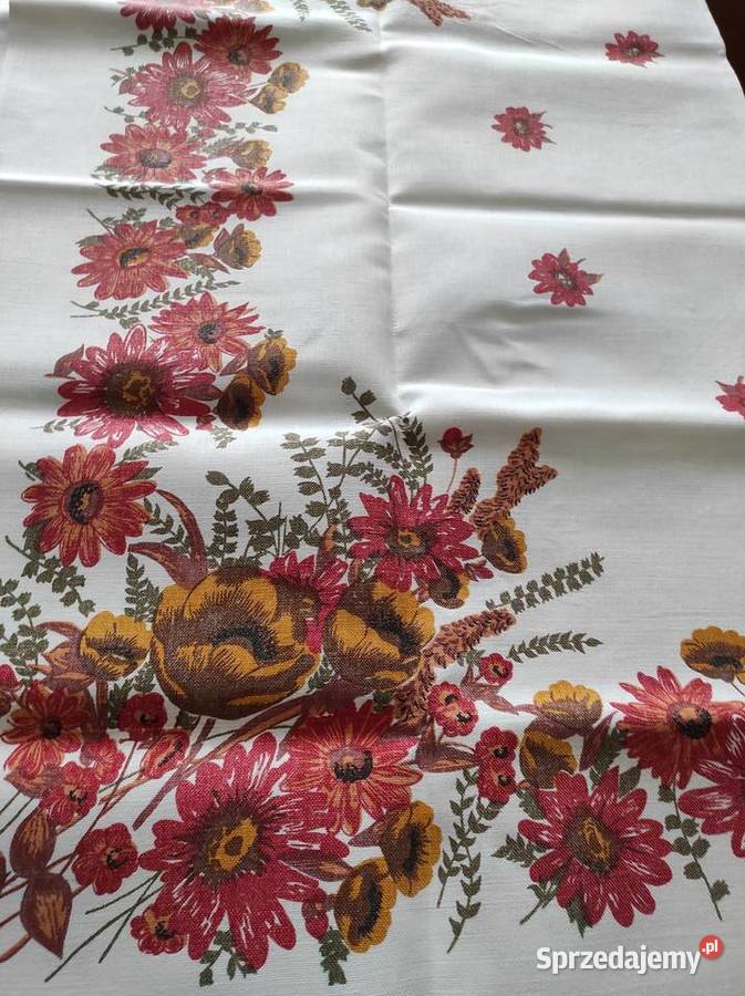 Obrus lniany PRL wielokolorowy Białystok sprzedam