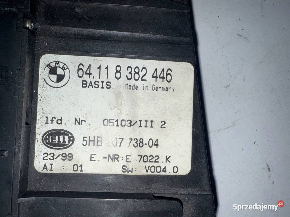 PANEL STEROWANIA NAWIEWU KLIMATYZACJI BMW E46 osobowe wielkopolskie Ostrów Wielkopolski