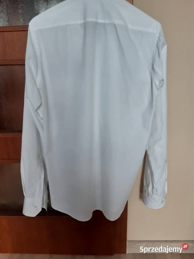 Biała męska koszula bawełniana slim Lavard Knurów