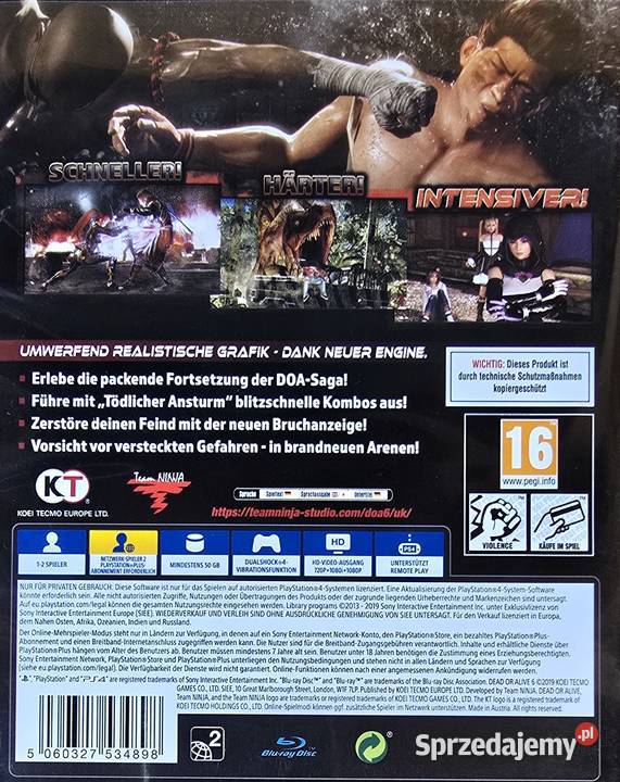DEAD OR ALIVE 6 DOA 6 PLAYSTATION 4 PLAYSTATION Gry na konsole Kraków