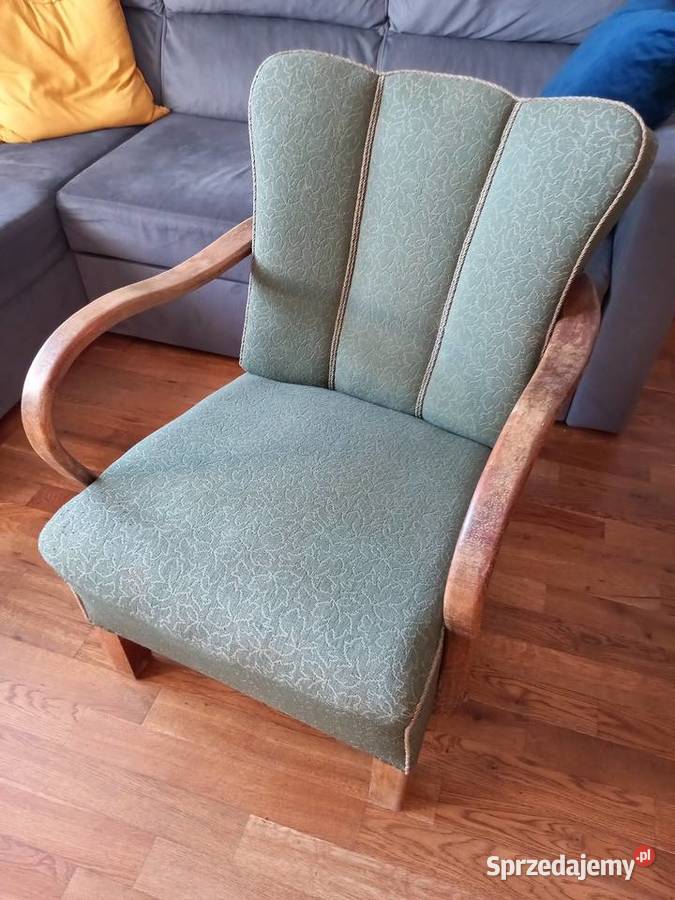 Stary przedwojenny fotel Art Deco vintage Rawicz