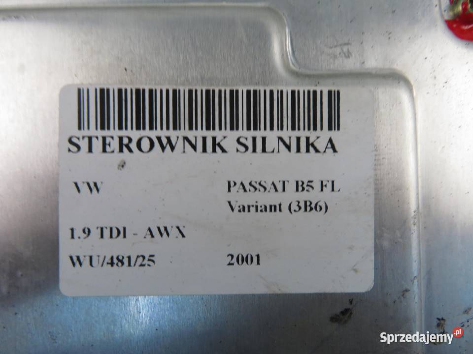 STEROWNIK VW PASSAT B5 FL 19 TDI AWX 038906019EH