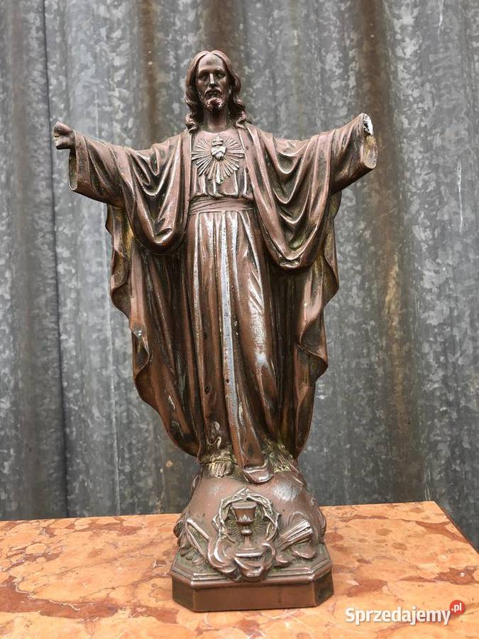 Jezus Figurka zabytkowa sygnowana Łowicz