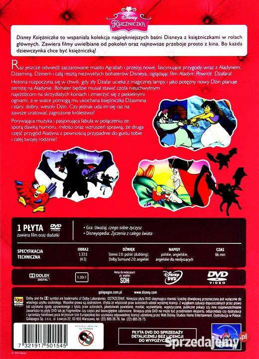 ALADYN TRYLOGIA DISNEY KSIĘŻNICZKA Filmy Kalisz
