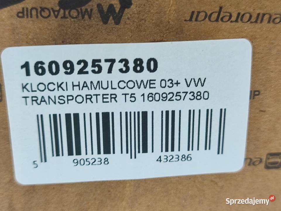 KLOCKI HAMULCOWE TYŁ VW TRANSPORTER T5 20032015 sprzedam