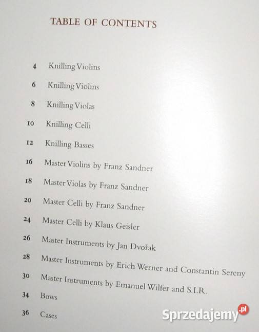 Knilling 2001 String Instruments catalog katalog pomorskie