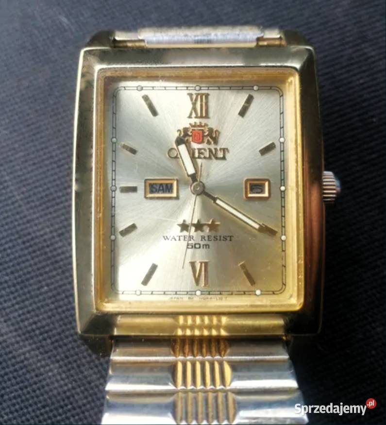 Piękny ORIENT Automatic Złoty z datownikiem Poraj