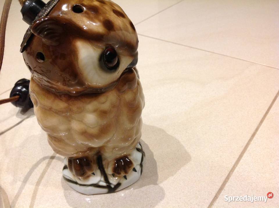 Stara Lampa Ceramiczna Sowa Sygnatura