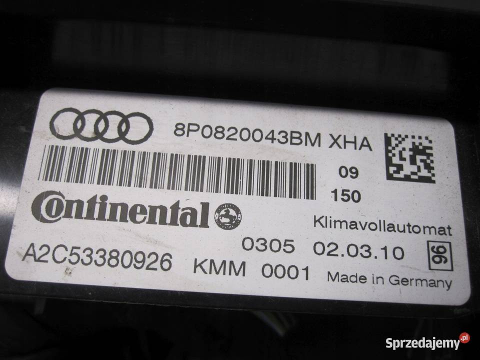 AUDI A3 SPORTBACK 8PA 10r panel klimatyzacji Kielce