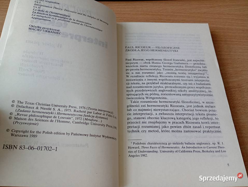 Język tekst interpretacja wybór pism Paul Gdańsk