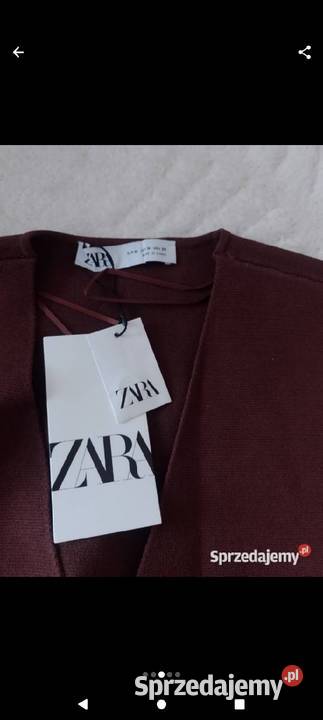 38M ZARA Brązowa Kamizelka Garniturowa z patką z Kraków