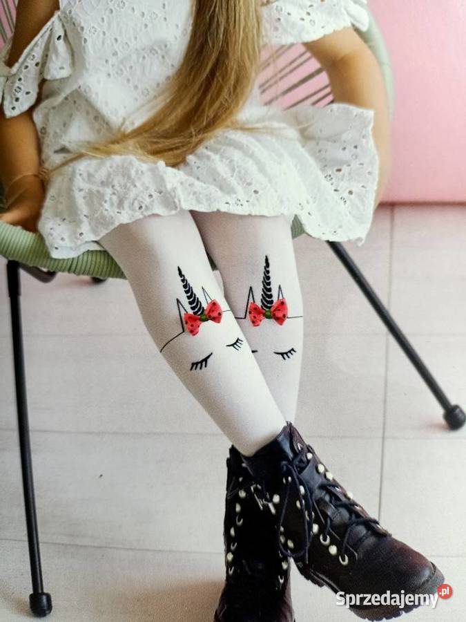 Rajstopy dziewczęce Knittex Unicorn Białe 9298 sprzedam