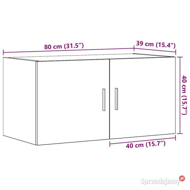 Szafka ścienna stare drewno 80x39x40 WM856028 Półki mazowieckie