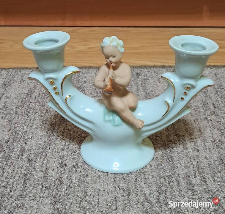 Stare świeczniki 3 porcelana Wagner Apel Niemcy Suwałki sprzedam