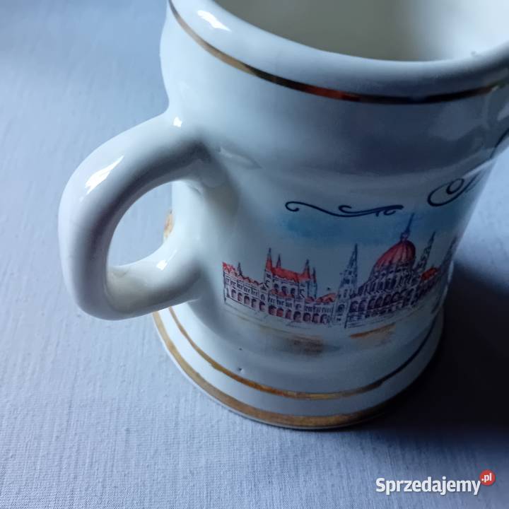 Pamiątkowy kufel porcelitowy z Budapesztu lata Koźminek