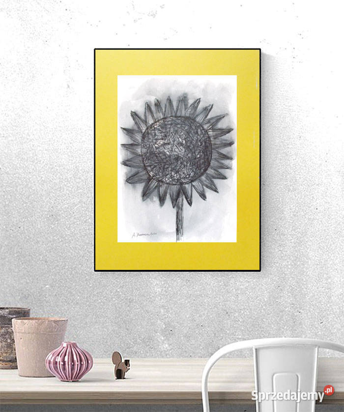 nowoczesna grafika szaro żółta skandynawski styl