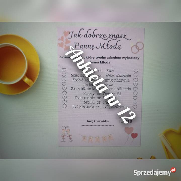 Ankieta na wieczór panieński pdf Radom