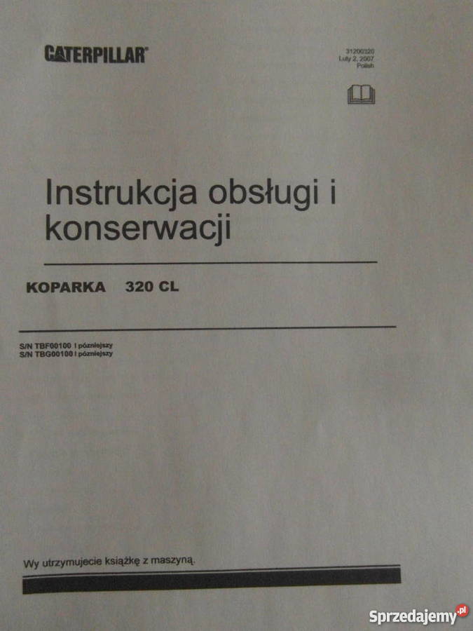 dtr instrukcja obsługi caterpillar 320 CL i iNNE Rok wydania 2008 Szczecin