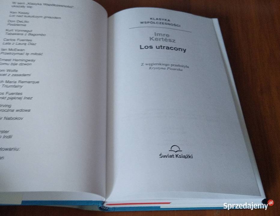 Los utracony Imre Kertsz przeł Krystyna Pisarska Gdańsk sprzedam