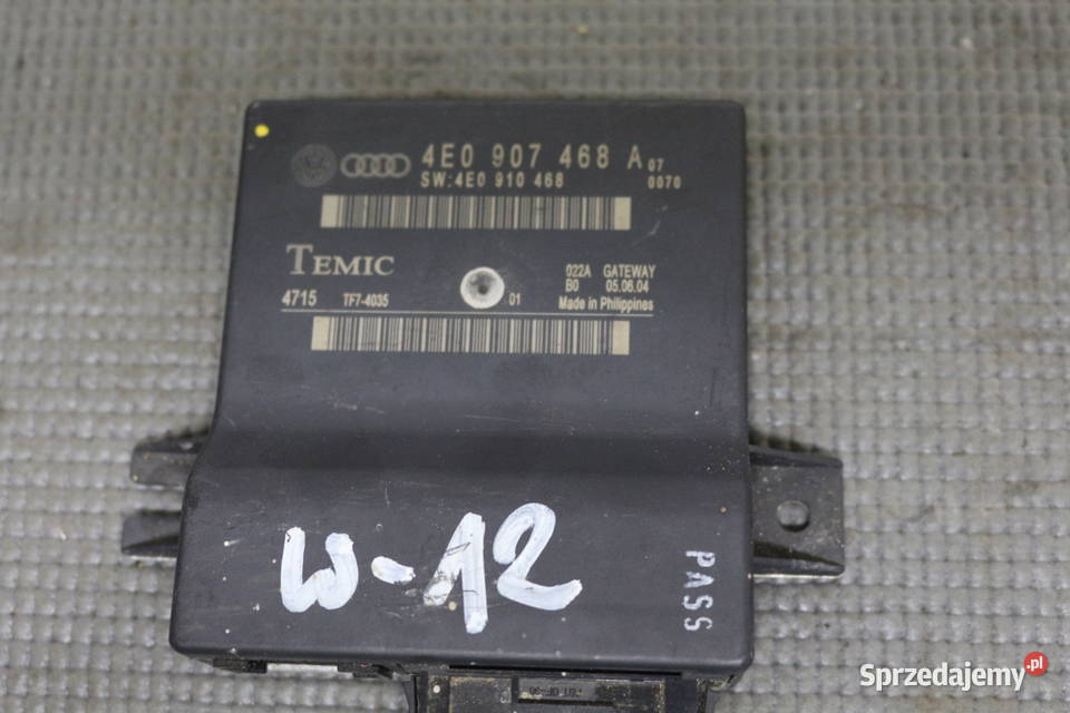 AUDI A8 D3 W12 MODUŁ GATEWAY 4E0907468A Prochowice