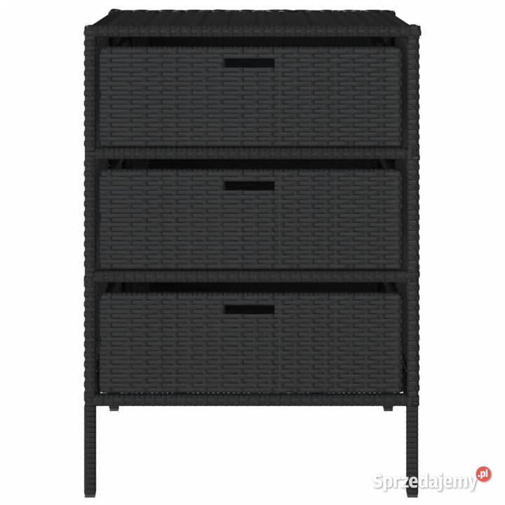 Szafka ogrodowa czarna 55x59x80 polirattan
