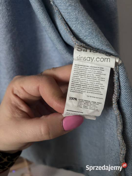 Sinsay r M dżinsowa koszula z ozdobną kieszenią