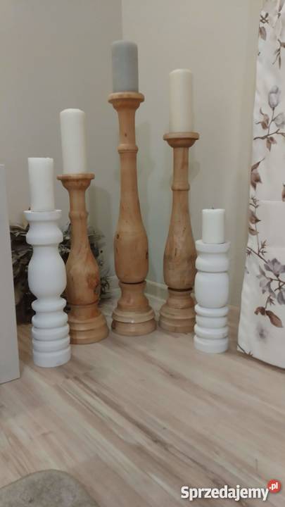 Świecznik drewniany ręcznie toczony Antyki, Sztuka, Kolekcje Toruń sprzedam
