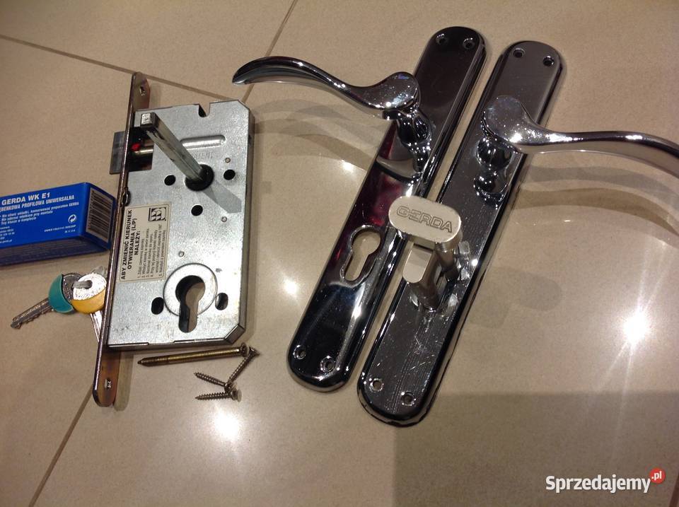 Komplet Klamek z Szyldem do Drzwi z Zamkiem lubuskie Nowa Sól