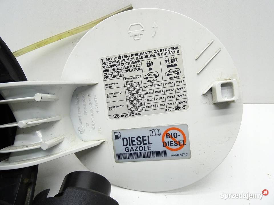 KLAPKA WLEWU PALIWA KOREK SKODA YETI LIFT 5L
